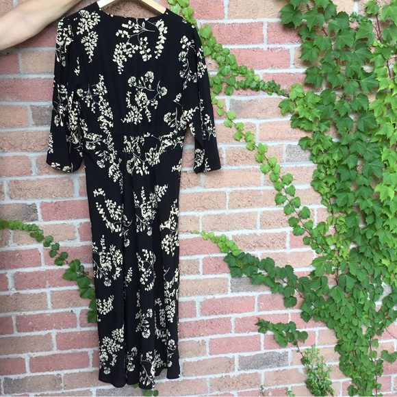 NWT BA&SH soa. Dress in Black Floral Pattern size 8 or Large - Picture 9 of 16